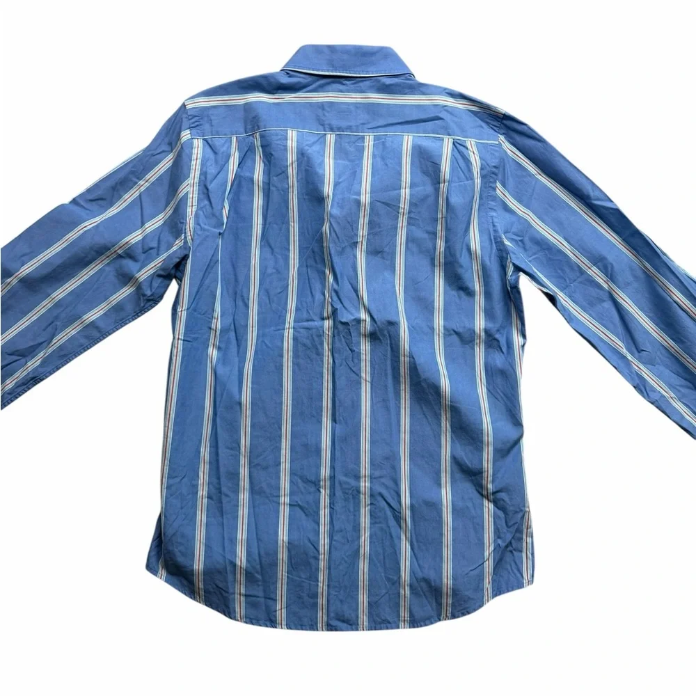 Vintage Y2K Abercrombie & Fitch Blue Stripe Button Down Muscle Fit 90s Preppy